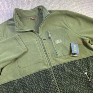 Roark Mens Landfall Fleece Full Zip Jacket Military Sashiko Size‎ XL NWT